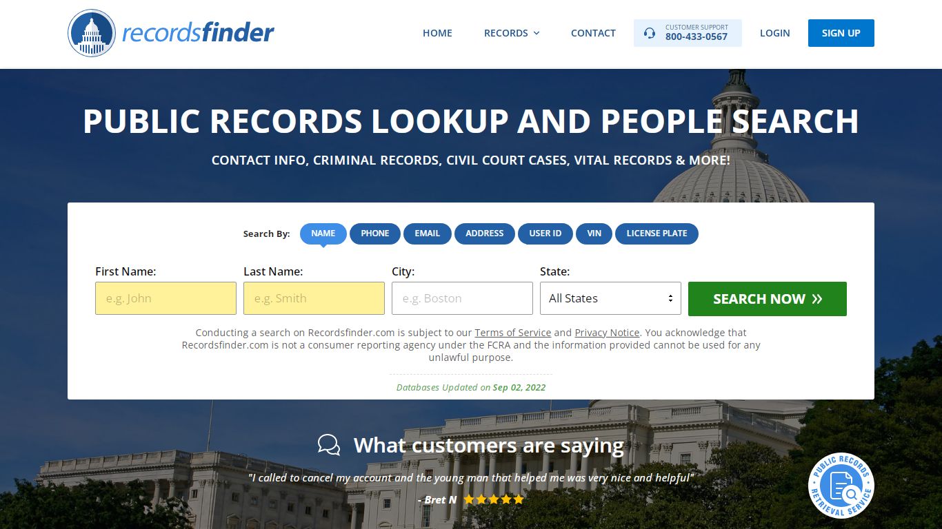 Public Records Search - Recordsfinder.com